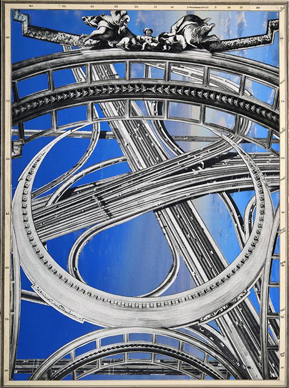 ‘Highway’, 24 x 32 cm. Collage/ mixed media. 2021. Collectie kunstenaar