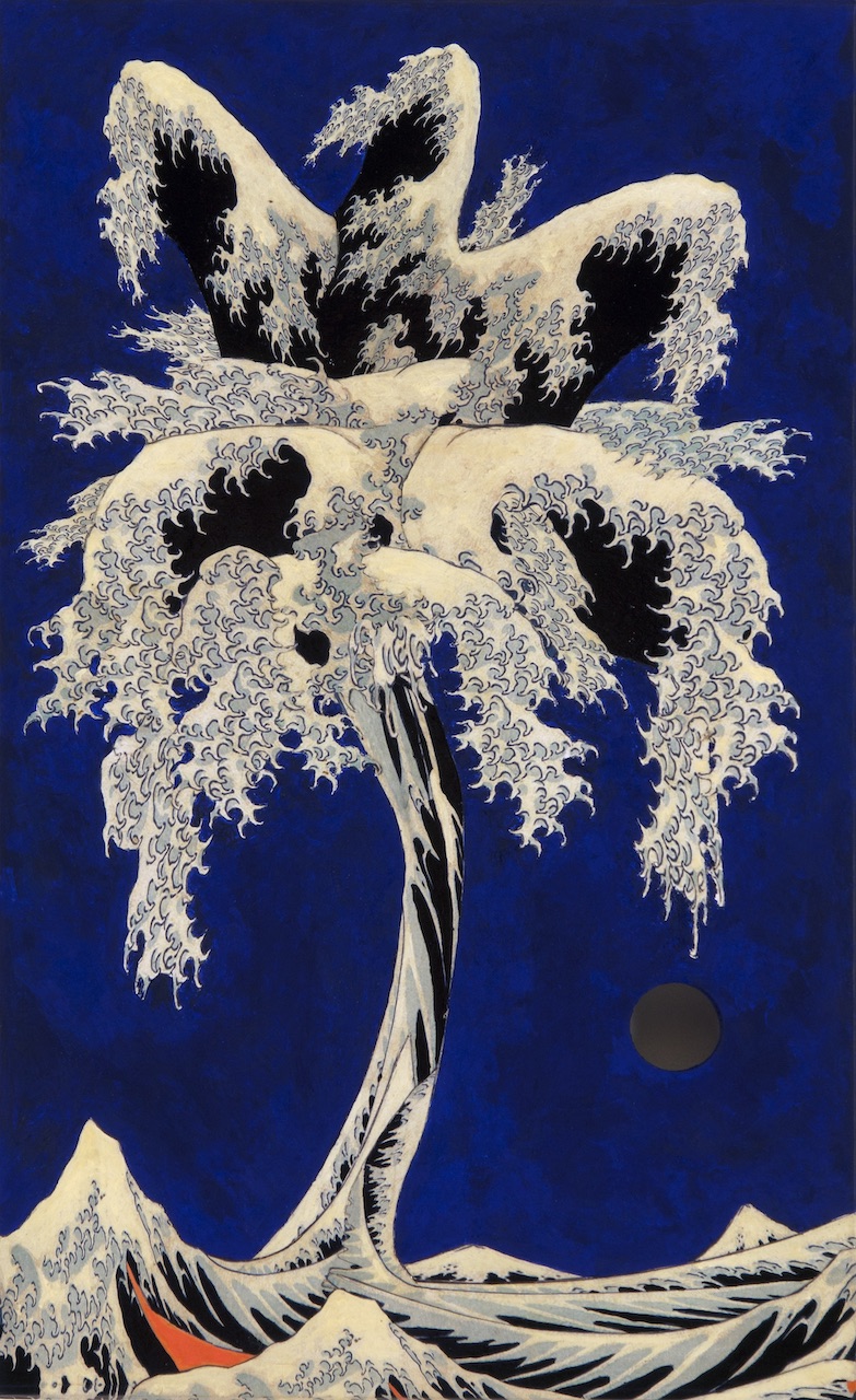 'Las Palmas 2', 60 x 35 cm. Collage, IKB, mixed media on dibond. 2017. Collection artist