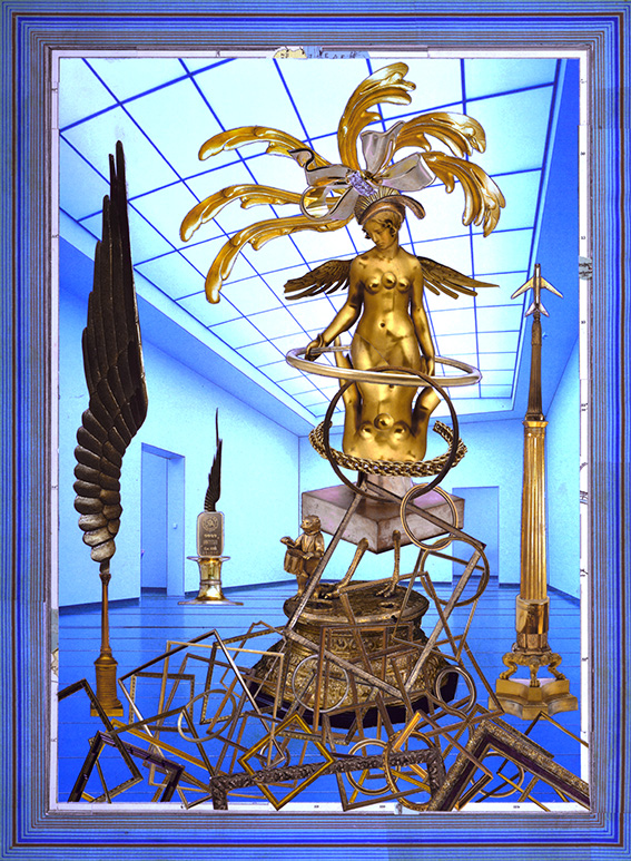 'Where eagles dare'. Collage, 32 x 40 cm. Collection artist