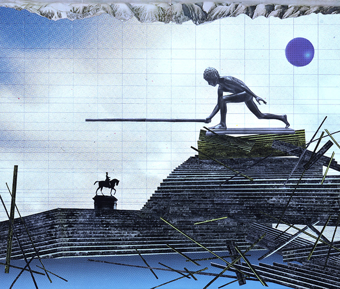 ‘Zigzag’, 63 x 53 cm. Collage/mixed media. 2021. Collection artist